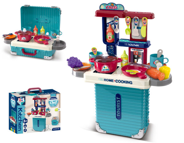 008-306 Children's Kitchen Playset - Portable Cooking Station - Green
