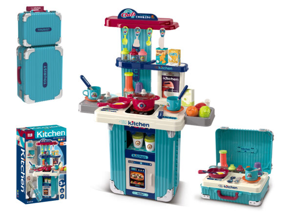 008-606 Children's Kitchen Playset - Portable Cooking Station - Green