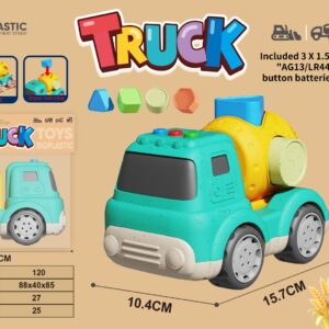 Eco-Friendly Bioplastic Blue Toy Truck - Light & Music Mixer