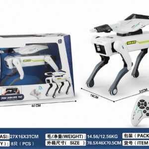 8006-edited AI Smart Bionic Companion Pet Electric Remote Control Robot Mechanical Dog with Water Bullet Launcher Turret, Children's Toy with Voice Command Interaction
