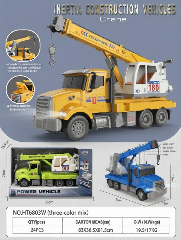 HT6803W-edited 1:16 Inertia mobile crane - 4 key with light and music