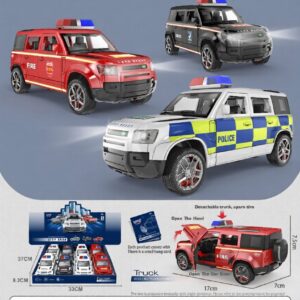 HT8605A-edited 1:30 Inertia police car with sound and light(8/box)