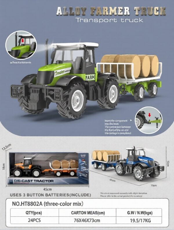 HT8802A-edited 1:16 Inertia alloy Farmer Vehicle with sound and light - Transporter