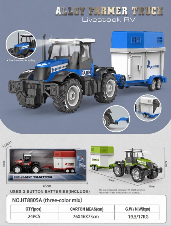 HT8805A-edited 1:16 Inertia alloy Farmer Vehicle with sound and light - Livestock RV