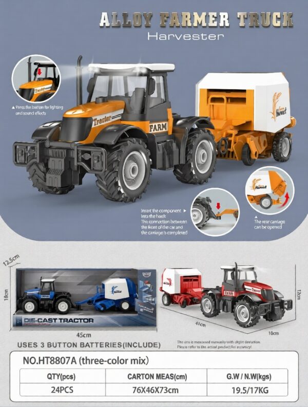 1:16 Inertia alloy Farmer Vehicle with sound and light - Harvester