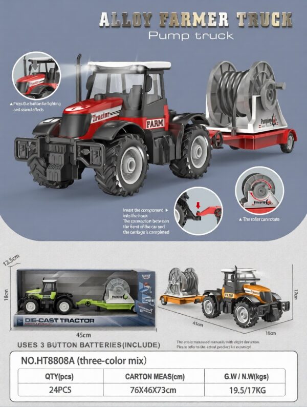HT8808A-edited 1:16 Inertia alloy Farmer Vehicle with sound and light - Pumping truck