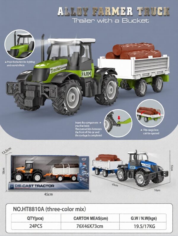 HT8810A-edited 1:16 Inertia alloy Farmer Vehicle with sound and light - Trailer