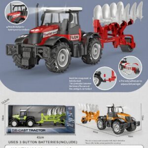 HT8812A-edited 1:16 Inertia alloy Farmer Vehicle with sound and light - Plow tractor