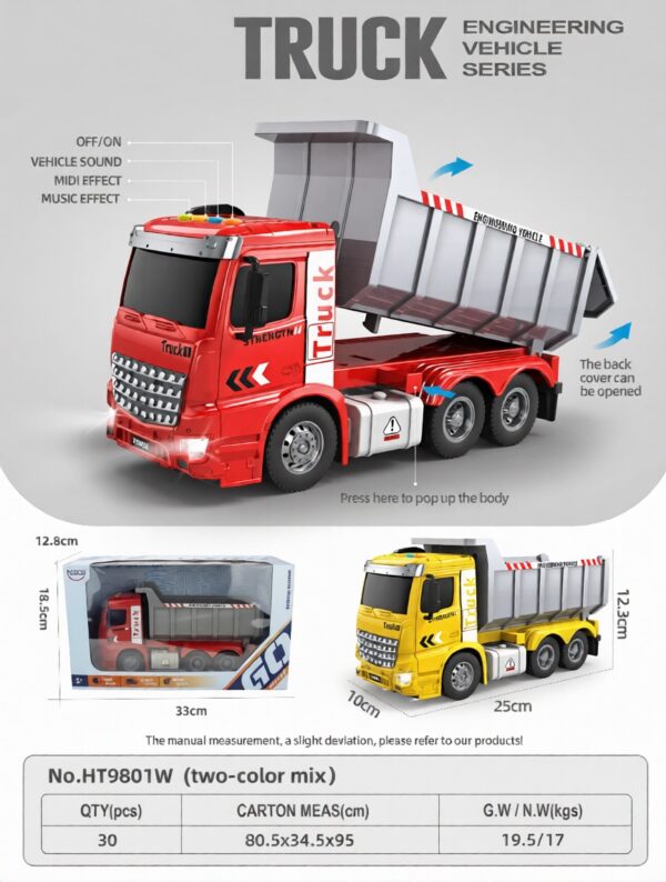 1:16 Inertia dump truck - 4 key with light and music