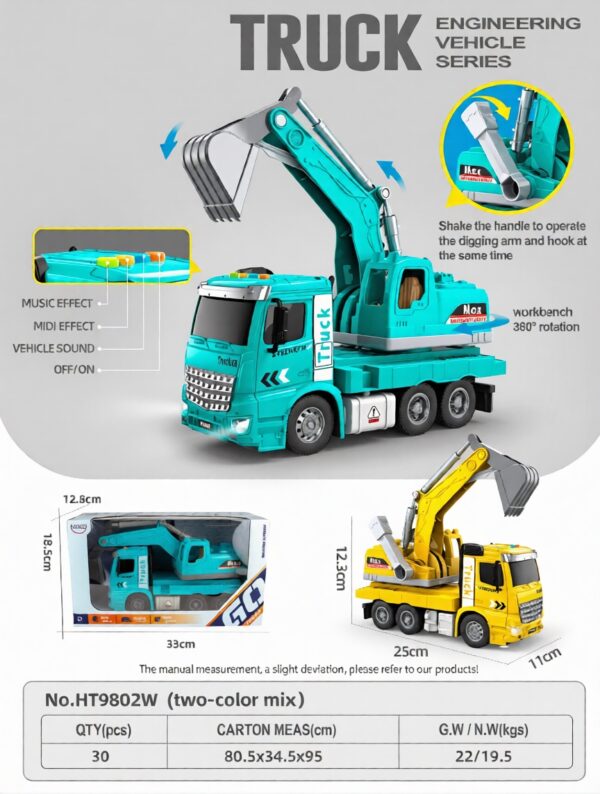 HT9802W-edited 1:16 Inertia digger - 4 key with light and music
