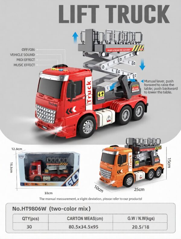 HT9806W-edited 1:16 Inertia lift truck with 4 key with light and music