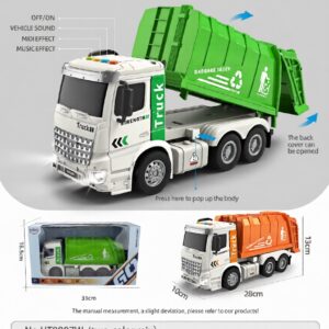 HT9807W-edited 1:16 Inertia trash truck with 4 key with light and music
