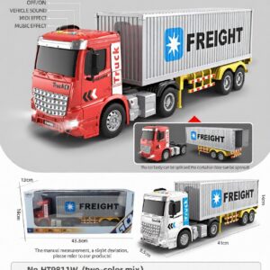 HT9811W-edited 1:16 Inertia container truck - 4 key with light and music
