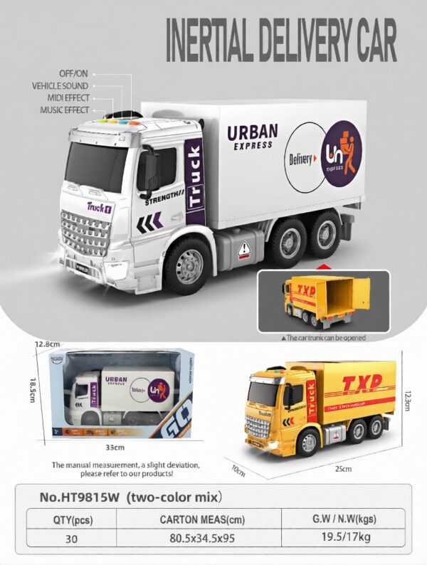 HT9815W-edited 1:16 Inertia delivery truck - 4 key with light and music