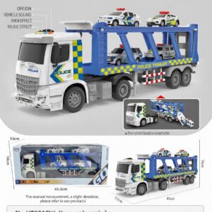 HT9817W-edited 1:16 Inertia double-decker transport police car with 4-key with light and music