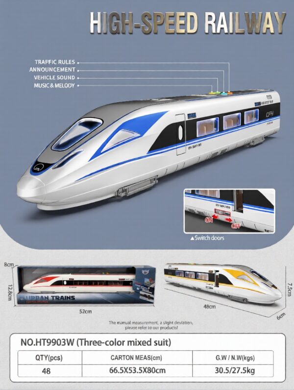 HT9903W-edited Inertia high-speed train - 4 key with light and music