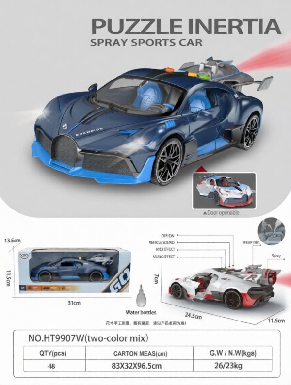 Inertia sports car with water spray - 4 key with light and music