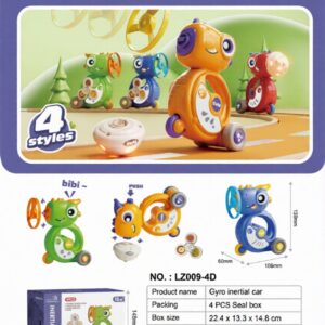 LZ009-4D-edited Inertia Dinosaur Spinning Top Frisbee Whistle Car