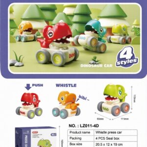 LZ011-4D-edited Press Whistle Dinosaur Car