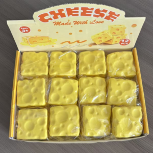 TF-A235-6522-1 6.5cm PU Square Cheese Stress Relief Toy